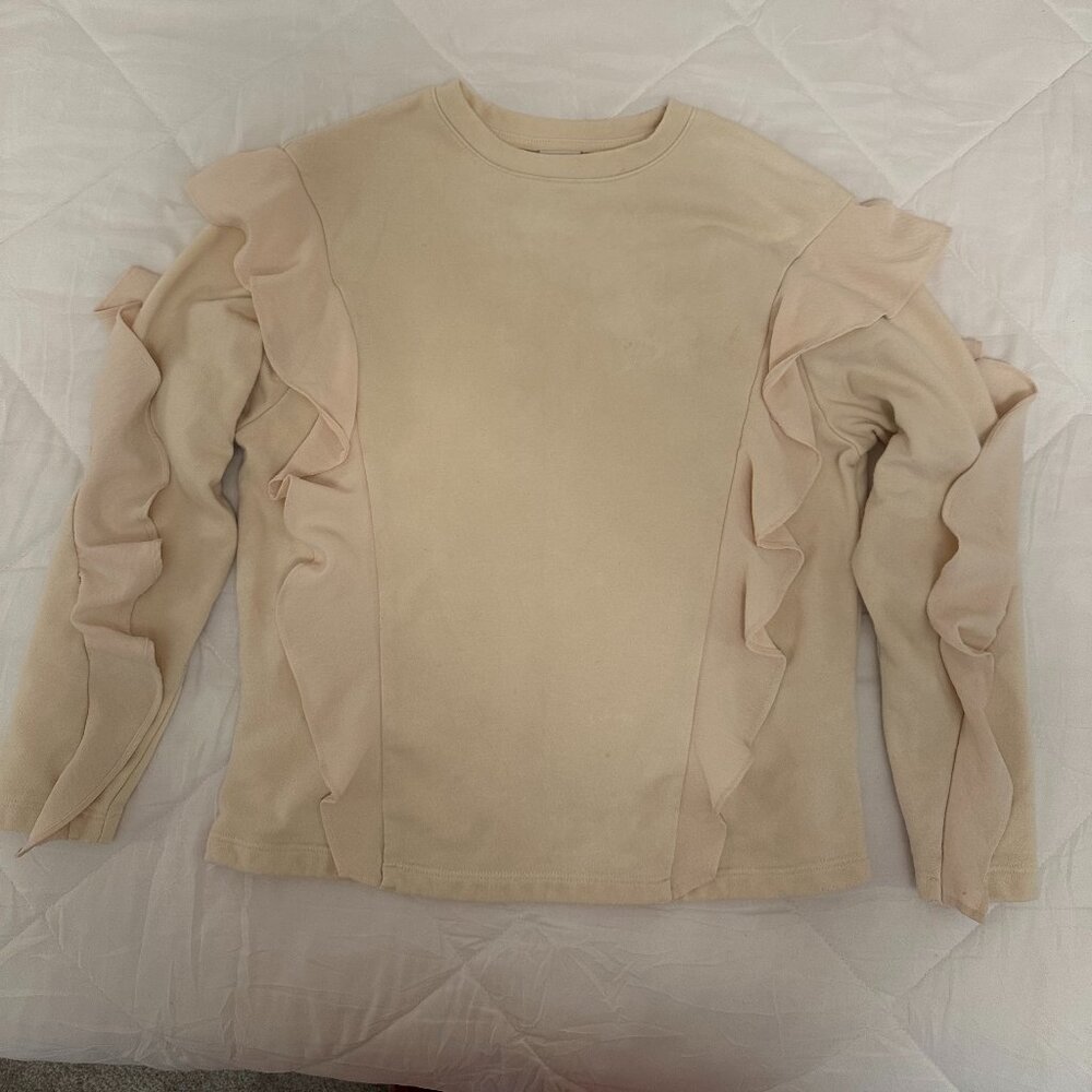 A New Day Ivory Ruffle Sleeved Shirt